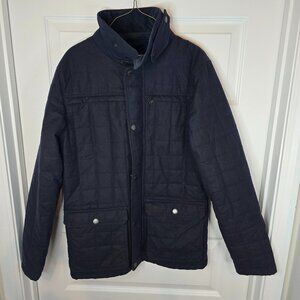 Jack Murphy Mens Waxed Cotton Quilted Jacket Navy Blue Dublin 1922 Size S
